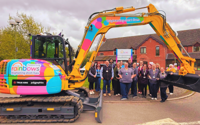 True Group Unveils Charity-Wrapped Excavator To Support Rainbows Children’s Hospice